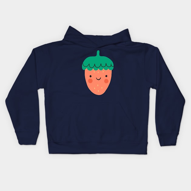 Strawberry Beret Kids Hoodie by Rebelform